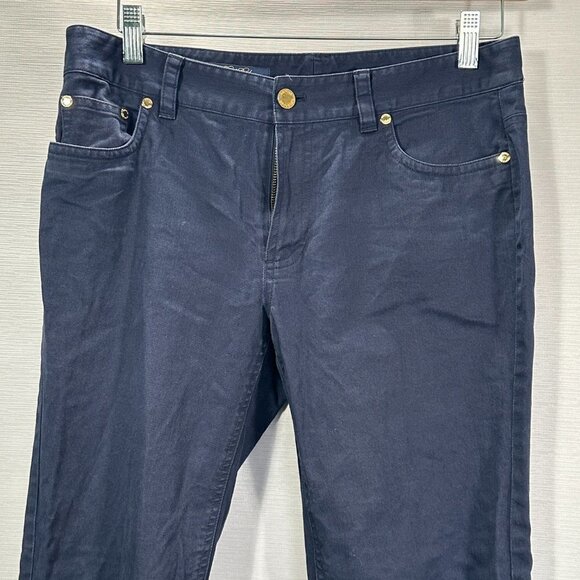 Brooks Brothers Pants Womens 6 Brook E Fit Navy Blue Cotton Stretch Flat Front - Picture 2 of 10